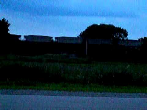 BNSF Coal train at night west of Red Oak, Iowa