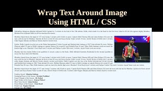 How to wrap text around image using HTML and CSS ?