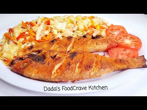 How To Make Baked Suya Fish With Steamed Cabbage | Dada's FoodCrave Kitchen