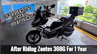 My Zontes 368G Celebrates 1 Year Old! Your Comments