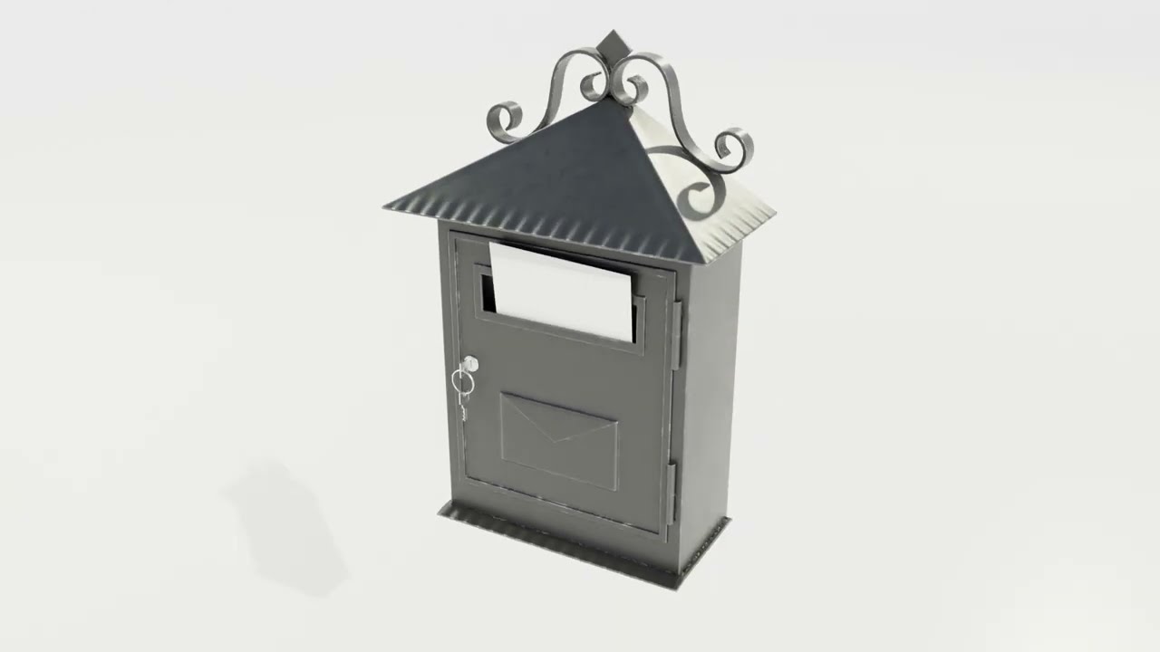 Wall Mounted Wrought Iron Mailbox 3D Model