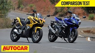 Bajaj Pulsar RS 200 vs Yamaha YZF-R15 | Comparison Test | Autocar India