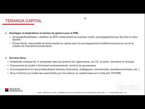 Webinaire BPSGSN - DCE - Teranga Capital : Alternatives au financement bancaire