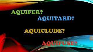 Engineering Hydrology-Aquifer,Aquitard,Aquiclude and Aquifuse