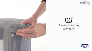 CHICCO Beistellbett Next2Me Twins für Zwillinge - Magnetgrau