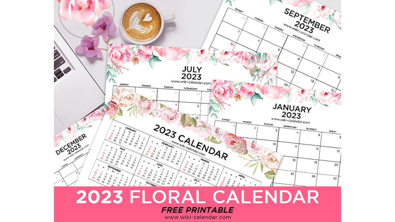 Free Printable Floral Calendar 2023 - Wiki Calendar