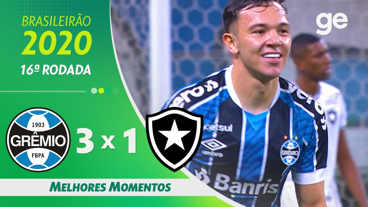 VÍDEO | Gols e melhores momentos de Grêmio 3×1 Botafogo em Porto Alegre