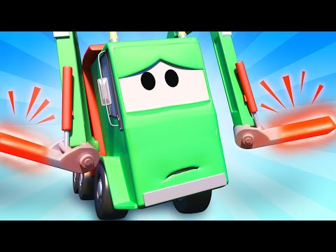 Tom der Abschleppwagen -  Gary das Müllauto bricht sich die Arme - Autopolis 🚓 Cartoons für Kinder 🚒