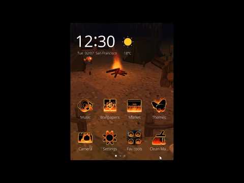 3D BonfireTheme With Flaming Wallpaper Video