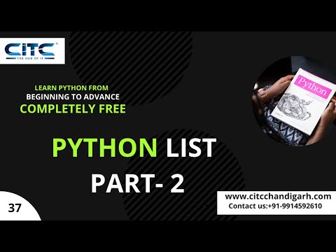 Python List Part 2 Video Tutorials Python List Full Concept Part 36