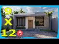 HOUSE PLAN 9x12 A Floor with TWO Rooms Facades of Modern Houses