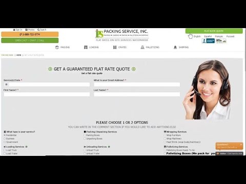 #9 Filling up our form online for Packing, Loading, Crating, Palletizing and Shipping Services Nationwide to Worldwide with Guaranteed Flat Rate Quotes