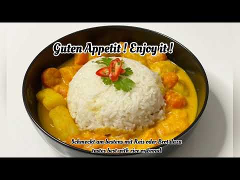 Gemüse Curry, ein einfaches, leckeres Curry mit Süßkartoffeln, Kartoffeln, Karotten und Kokosmilch