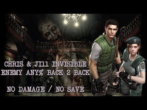 WORLD'S FIRST Resident Evil HD PC: No Damage/No Save, Chris & Jill Invisible Enemy Any% Back 2 Back