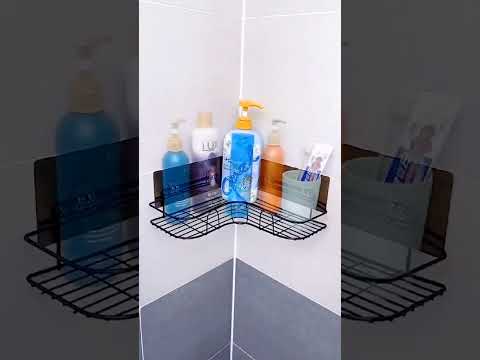 Metal corner bathroom rack