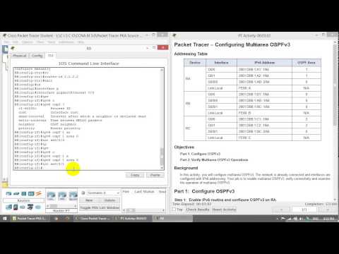 CCNA3 6.2.3.7 Packet Tracer  Configuring Multiarea OSPFv3