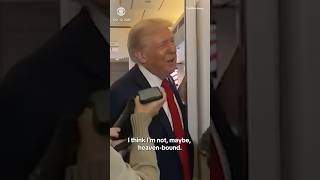 "I think I’m not, maybe, heaven-bound,” President Trump tells reporters aboard Air Force One #shorts