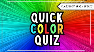 Do Now Time Brain Break Quick Color Quiz