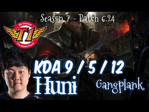 SKT T1 Huni GANGPLANK vs KENNEN Top - Patch 6.24 KR Ranked