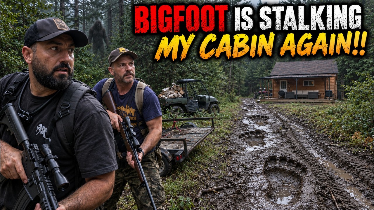 BIGFOOT IS STALKING MY CABIN, FOOTPRINTS EVERYWHERE