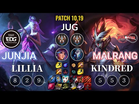 EDG JunJia Lillia vs KT Malrang Kindred Jungle - KR Patch 10.19