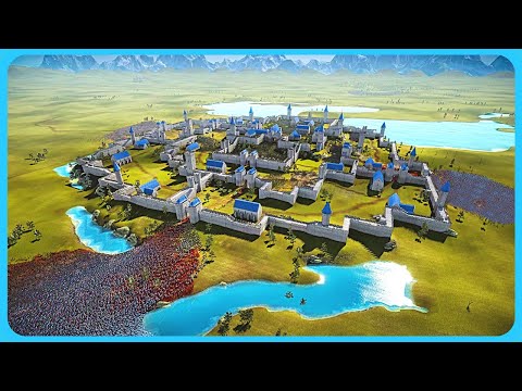 200,000 LASER KNIGHTS Attack a Fortress of Modern Soldiers - Ultimate Epic Battle Simulator 2 UEBS 2