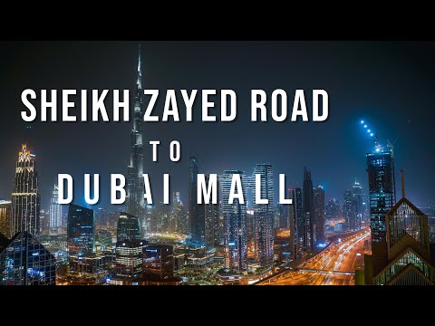 Sheikh Zayed Road to Dubai Mall Drive at Night 4K HDR 🌃🚗 | Dubai City Lights 2025