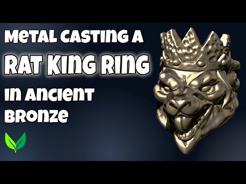 casting a Rat King Ring in ancient bronze - 3D resin print to metal casting by VOGMAN