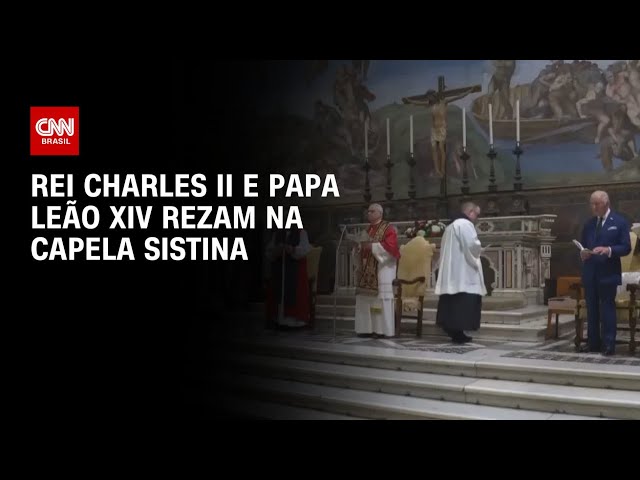 Rei Charles e papa Leão XIV rezam juntos em cerimônia inédita em 500 anos | LIVE CNN