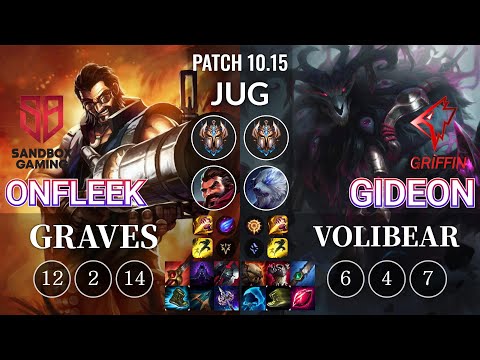 SB OnFleek Graves vs GRF GIDEON Volibear Jungle - KR Patch 10.15