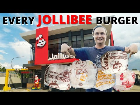 Kumander Daot - I TRIED EVERY JOLLIBEE BURGER - Foreigner Foodtrip in Davao Philippines