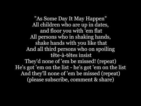 AS SOME DAY IT MAY HAPPEN The MIKADO Lyrics Words text Gilbert & SULLIVAN Titipu operetta music song