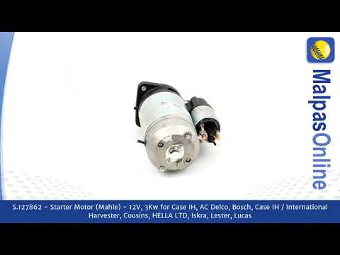 S.127862 - Starter Motor (Mahle) - 12V, 3Kw  for Case IH, AC Delco, Bosch, Case IH / In...and more.