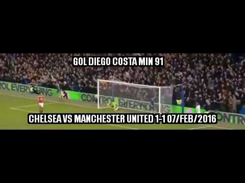 Gol DIEGO COSTA MINUTO 91 - MANCHESTER 1 CHELSEA 1 07/FEB/2016