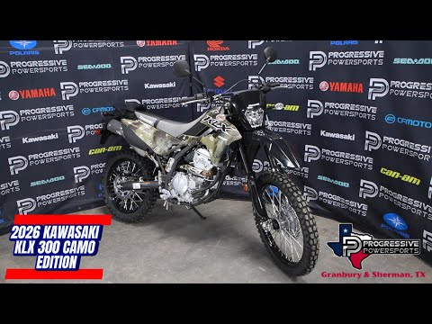 NEW 2026 KAWASAKI KLX 300 CAMO EDITION Dirt Bike For Sale In Sherman, TX