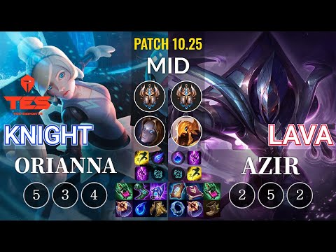 TES knight Orianna vs Lava Azir Mid - KR Patch 10.25