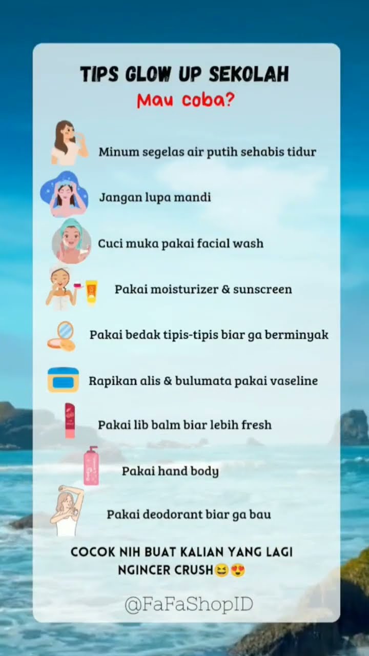 Siapa bilang glow up cuma untuk dewasa? Yuk, simak tips kece biar tampil cantik dan percaya diri di sekolah! ✨📚