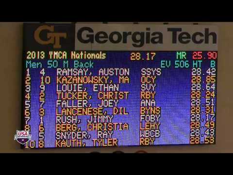 Men 50 Backstroke B Final   2013 YMCA Long Course National Championships   Atlanta, GA