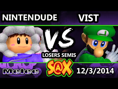 S@X - Apex | Nintendude (Ice ClimberS) Vs. Vist (Luigi) SSBM Losers Semis - Smash Melee