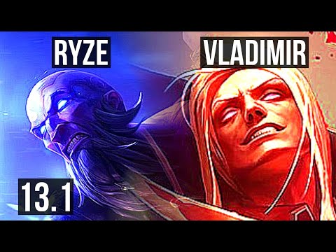 RYZE vs VLADIMIR (TOP) | 4/1/6, 1.4M mastery, 600+ games | KR Grandmaster | 13.1