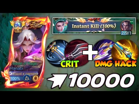 HANABI WTF DAMAGE HACK BUILD AND EMBLEM FOR 2025!😱 ( INSTANT KILL ) HANABI BEST 1 HIT BUILD!
