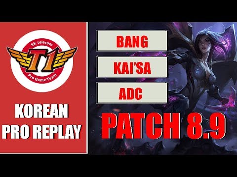 SKT T1 Bang - Kai'Sa vs Ezreal ADC Patch 8.9