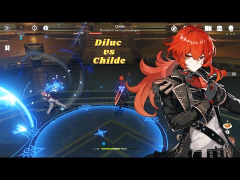 Diluc vs Childe (solo lvl 80)