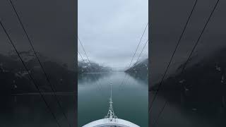 Bow view of the John Hopkins Glacier from Ruby Princess #alaskacruise #princesscruises