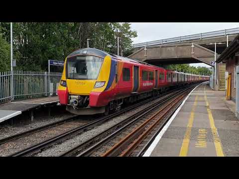 707025+707004 arrive into Upper Halliford - 23/07/20