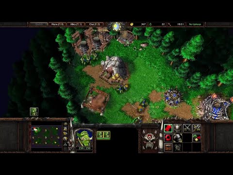 Warcraft 3 defending against 3 peasant tower rush when Human tried building tower at different spots