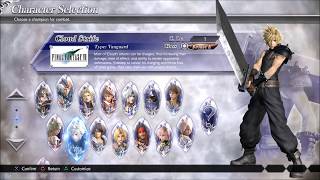 Dissidia Final Fantasy NT Characters List