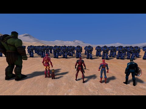 SPACE MARINES vs THE AVENGERS in UEBS Ultimate Battle Simulator