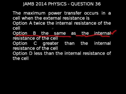 Q36 - JAMB Physics 2014 Past Questions and Answers