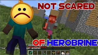 KID MEETS HEROBRINE IN MINECRAFT - NOT SCARED AT ALL